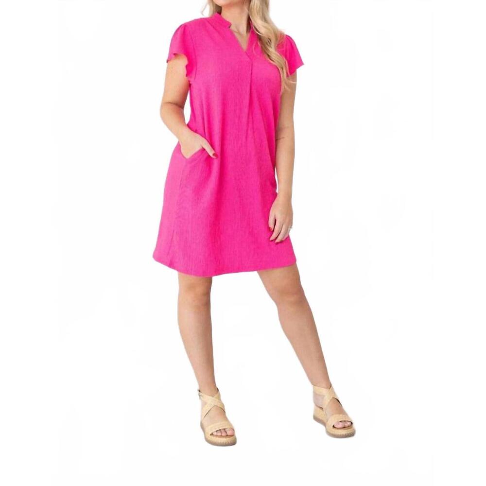 NEW SOUTHERN GRACE nicole mini dress in hot pink